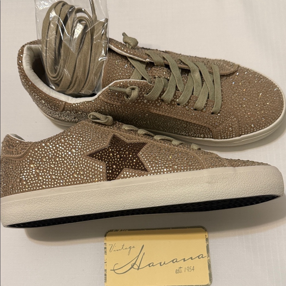 Vintage Havana Women's Sparkling Tan Sneakers